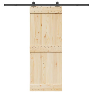 Kit de herrajes para puertas correderas acero negro 213.5 cm D