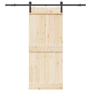 Kit de herrajes para puertas correderas acero negro 200 cm D