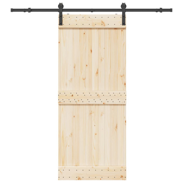 Kit de herrajes para puertas correderas acero negro 200 cm D