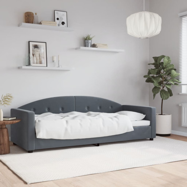 Sofá cama terciopelo gris oscuro 80x200 cm Sofá cama terciopelo gris oscuro 80x200 cm D