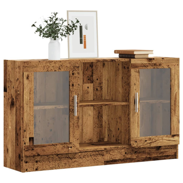 Aparador de madera ingeniería envejecida negro 120x30.5x70 cm Aparador de madera ingeniería envejecida negro 120x30.5x70 cm D