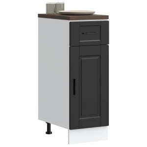 Mueble bajo de cocina Porto madera contrachapada negro D