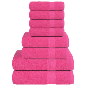 Toalha conjunto 8 peças 100% algodão rosa 360 gsm D