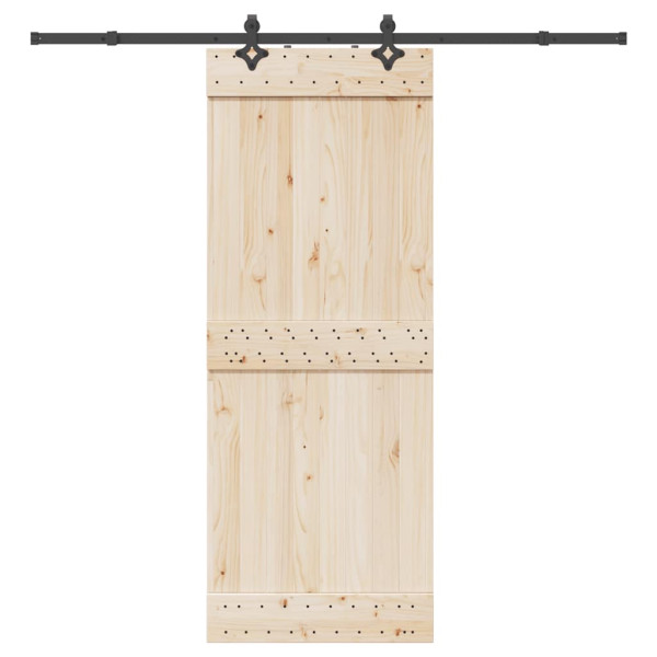 Kit de herrajes para puertas correderas acero negro 213.5 cm D