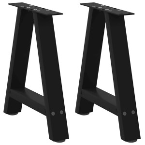 Pernas de mesa de centro formato A 2 unidades aço preto 50x(42-43) cm D