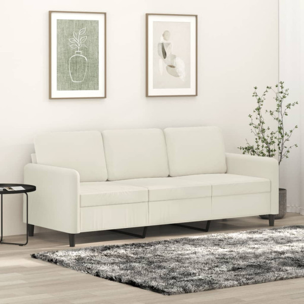 3-seater sofá veludo creme 180 cm D