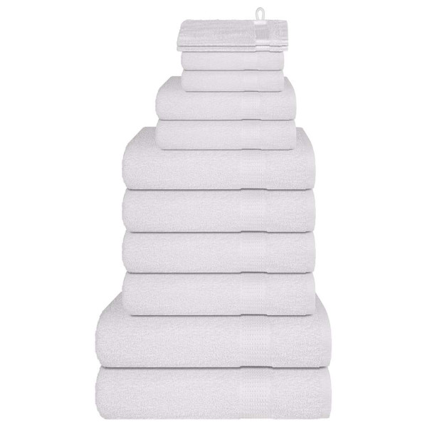 Toalha conjunto 12 peças 100% algodão branco 360 gsm D