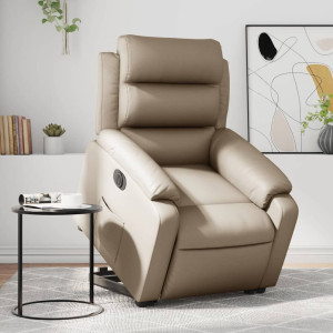 Sillón elevable eléctrico cuero artificial capuchino D