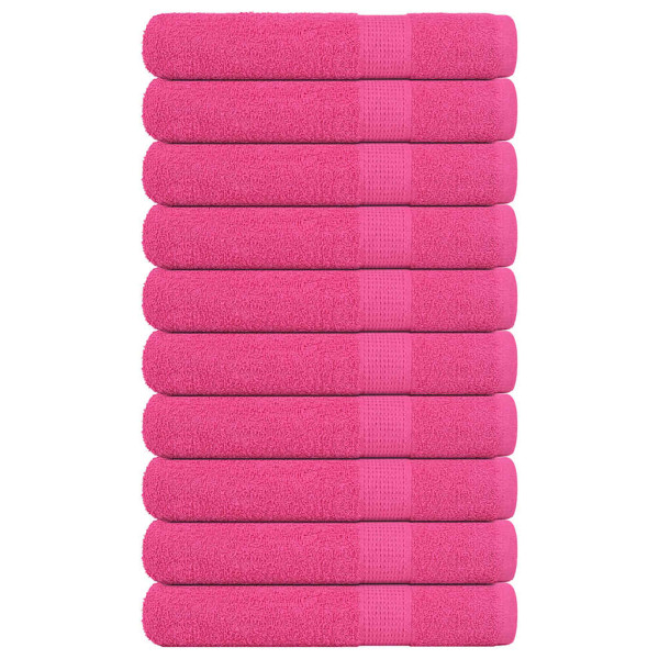 Toallas de sauna 10 uds 100% algodón rosa 80x200 cm 360 gsm D