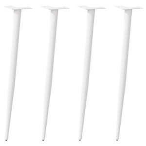 Patas para mesa de centro cónicas 4 uds acero blanco 72-73 cm D