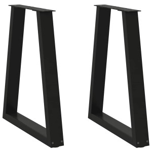 Patas para mesa de centro en forma de V 2 uds acero negro D