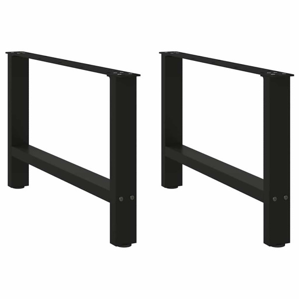 Pés de mesa de aço preto 2 pcs 70x (42-43) cm D