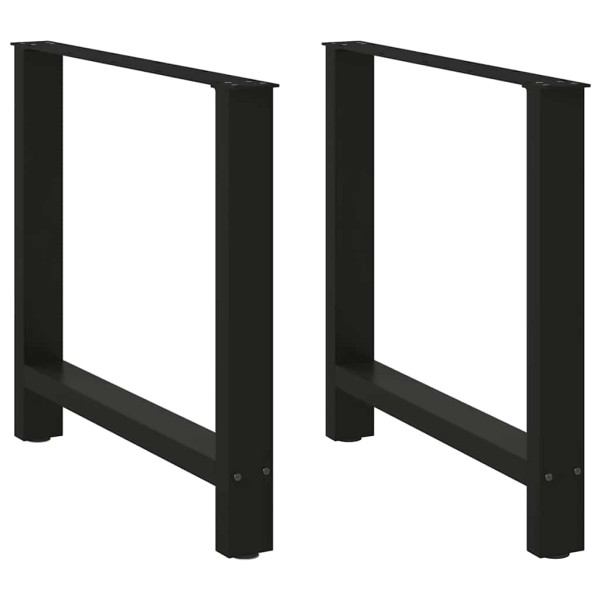 Pés de mesa de aço preto 2 pcs 80x (72-73) cm D