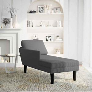 Chaise lounge com almofada tecido corduroy cinzento escuro H