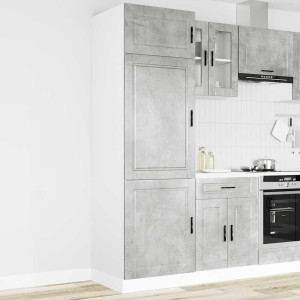 Mueble de cocina Porto de madera contrachapada gris hormigón D