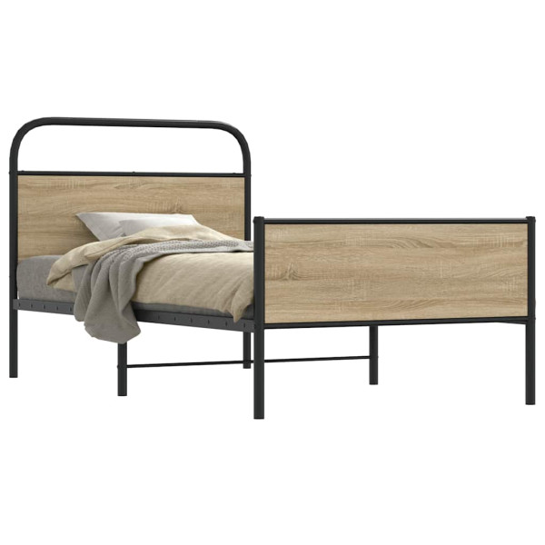 Estructura de cama sin colchón 100x190 cm madera roble Sonoma Estructura de cama sin colchón 100x190 cm madera roble Sonoma D