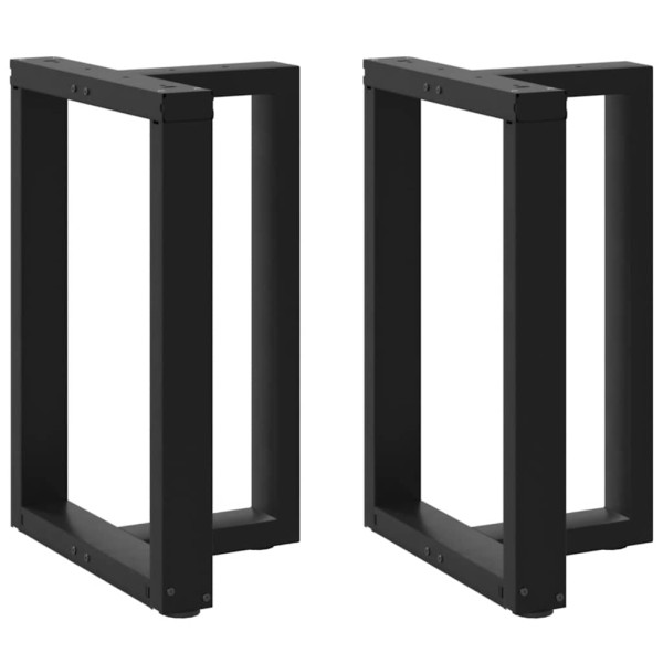 Patas de mesa de comedor en forma de T 2 uds acero negro Patas de mesa de comedor en forma de T 2 uds acero negro D