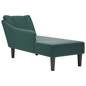 Chaise longue con reposabrazos derecho terciopelo oscuro D