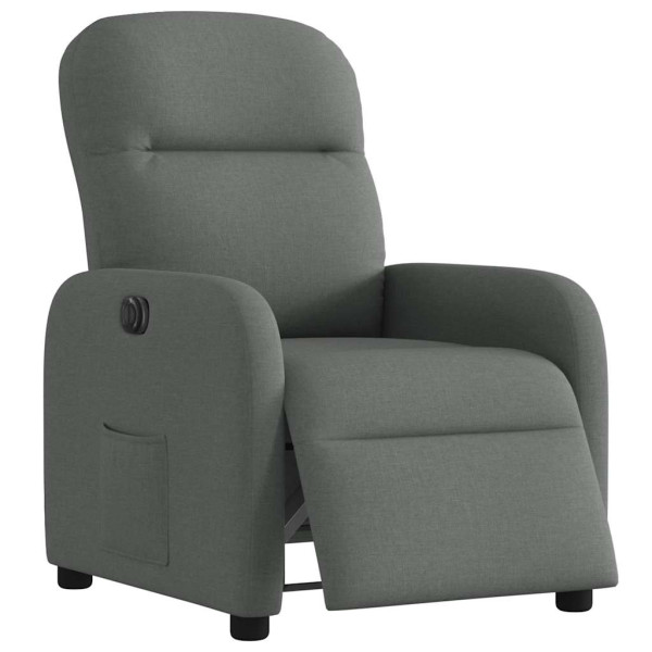 Sillón reclinable eléctrico de tela gris oscuro M 3