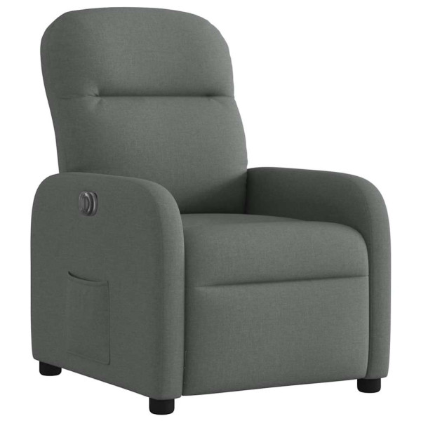 Sillón reclinable eléctrico de tela gris oscuro M 4