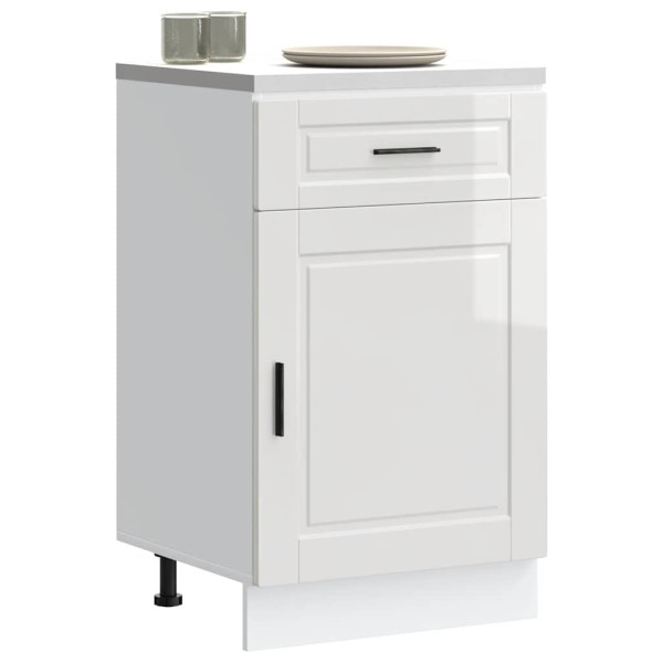 Mueble bajo de cocina porto alto brillo blanco D