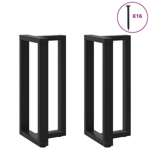 Pernas de mesa de bar em forma de T 2 peças aço preto 40x35x(91-92) cm D