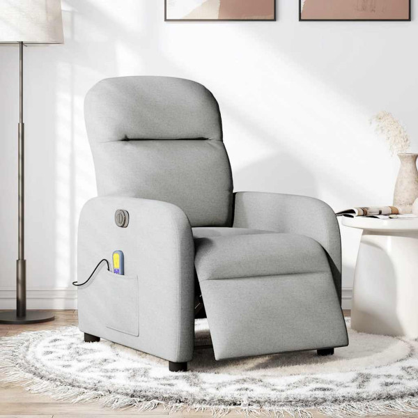 Sillón reclinable de masaje eléctrico tela gris nube M 2