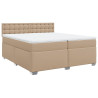 Cama box spring con colchón cuero sintético capuchino 200x200cm 2