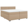 Cama box spring con colchón cuero sintético capuchino 200x200cm 3