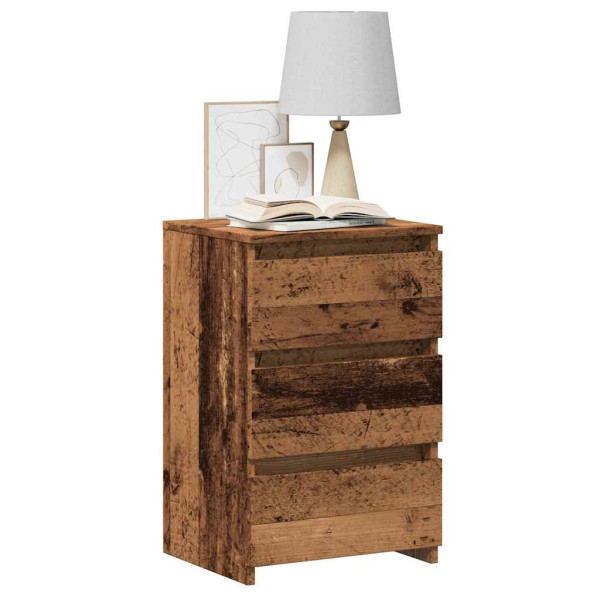Mesita de noche madera de ingeniería envejecida 40x35x62.5 cm D