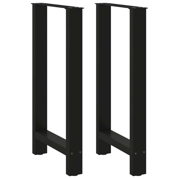 Pés de mesa de aço preto 2 pcs 40x (90-91) cm D