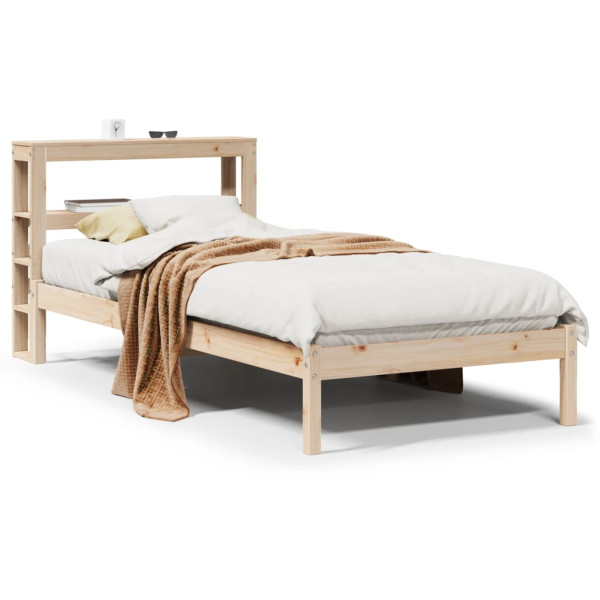 Estructura de cama sin colchón madera maciza pino 75x190 cm M 2