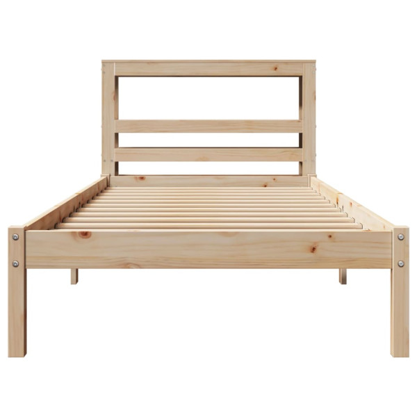 Estructura de cama sin colchón madera maciza pino 75x190 cm M 4