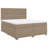 Cama box spring con colchón cuero sintético capuchino 200x200cm 2