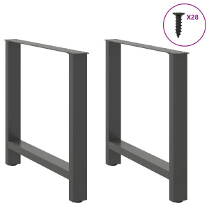 Antracite pernas de mesa central 2 pcs 70x (72-73) cm de aço D