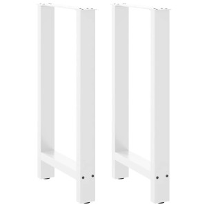 Patas de mesa de centro acero blanco 2 uds 40x(90-91) cm D