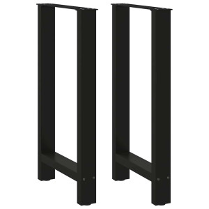 Patas de mesa de centro acero negro 2 uds 50x(90-91) cm D