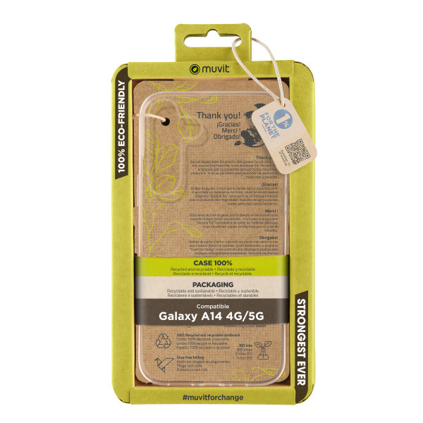 Capa muvit recycletek para samsung galaxy a14 4g - 5g transparente D