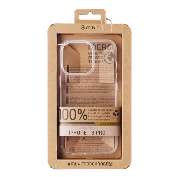 Capa Muvit Recycletek para Apple iPhone 13 Pro Transparente D