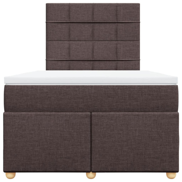 Cama box spring con colchón tela marrón oscuro 120x190 cm M 4