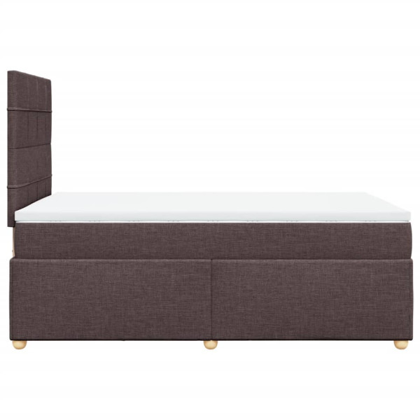 Cama box spring con colchón tela marrón oscuro 120x190 cm M 5