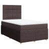 Cama box spring con colchón tela marrón oscuro 120x190 cm 2