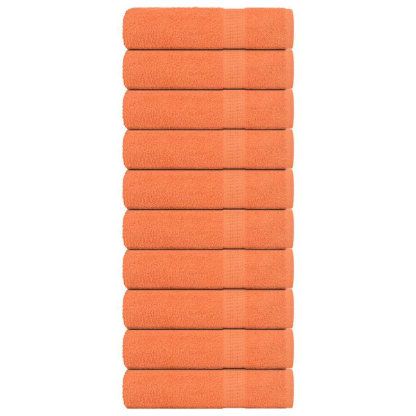 Toallas de invitados 10uds 100% algodón naranja 70x140cm 360gsm D