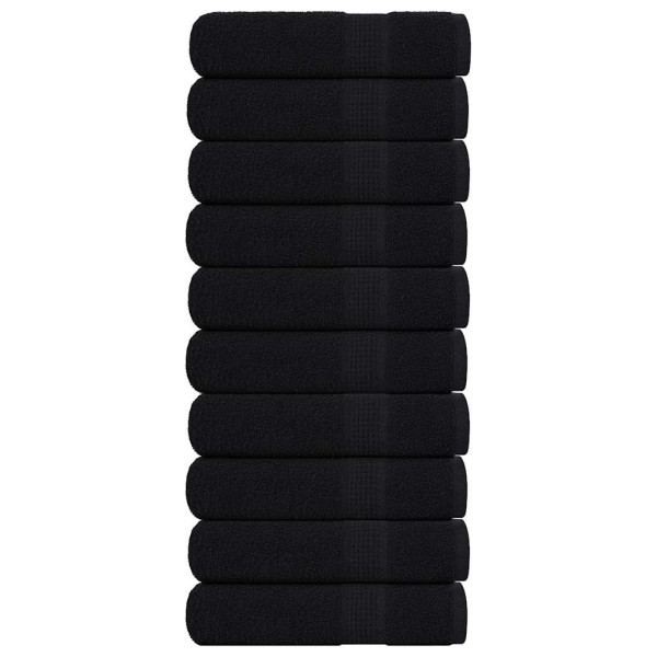Toallas de baño 10 uds negro 100x150 cm 360 gsm 100% algodón D