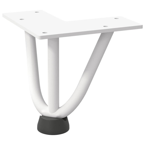 Patas de mesa tipo horquilla 4 uds acero macizo blanco 10 cm M 4