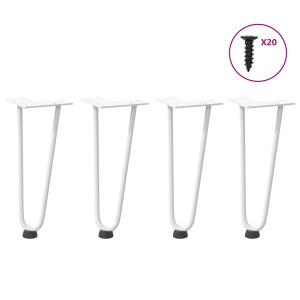 Tabela pernas garfo tipo 4 pcs branco aço sólido 30 cm D