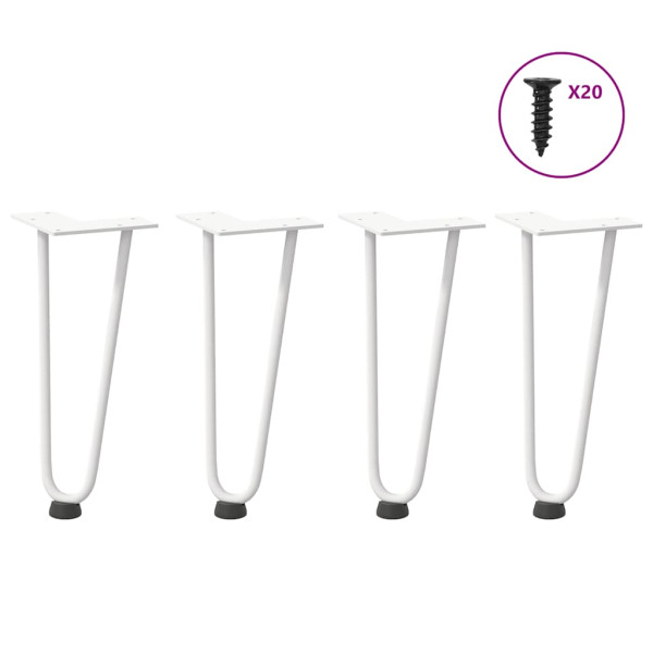 Tabela pernas garfo tipo 4 pcs branco aço sólido 30 cm D