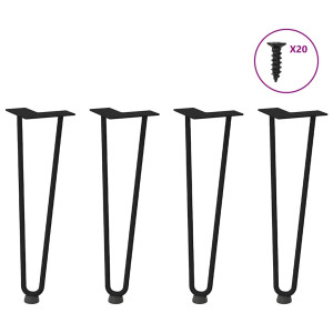 Tabela pernas garfo tipo 4 pcs preto aço sólido 42 cm D