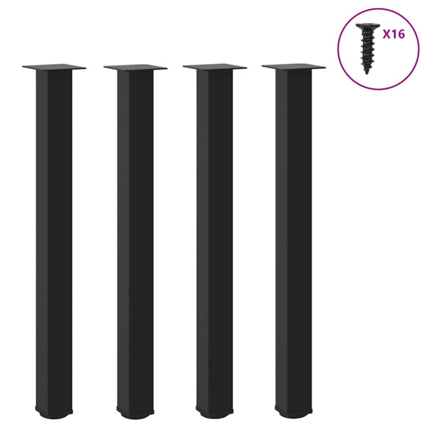 Pernas para mesa de centro 4 peças aço preto 100-102 cm D