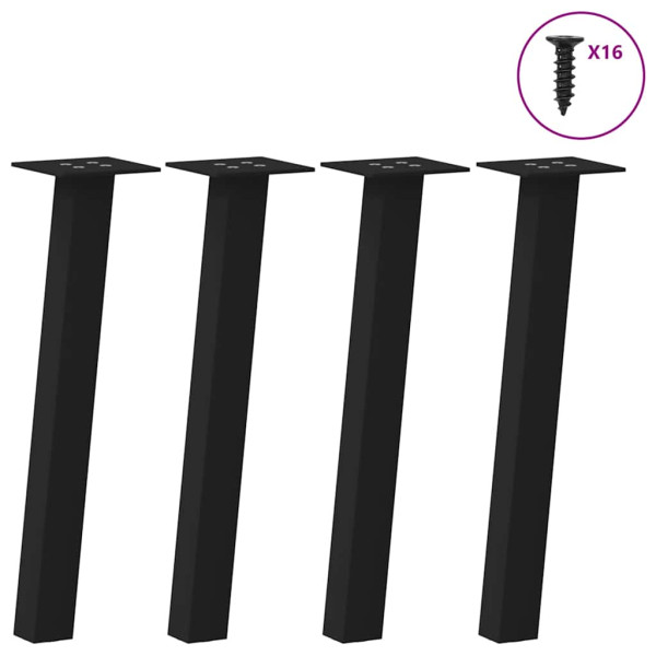 Pernas para mesa de centro 4 peças aço preto 42 cm D